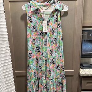 Lilly Pulitzer & Disney Floral Sleeveless Dress - Blue, Pink, Green